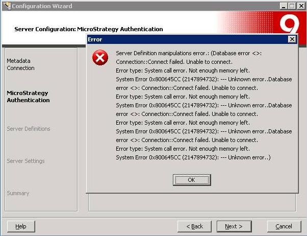 unable to submit (https: en-us credentials Images... KB33848: "Server Definition manipulations error.:(Database error ...